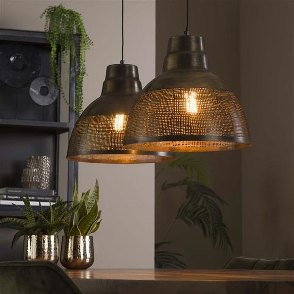 BelaLuz Industriële hanglamp Toro 2-lichts antiek brons