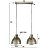 BelaLuz Industriële hanglamp Toro 2-lichts antiek brons