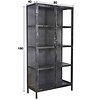 BelaLuz Industriële vitrinekast Kite 190 cm gun metal