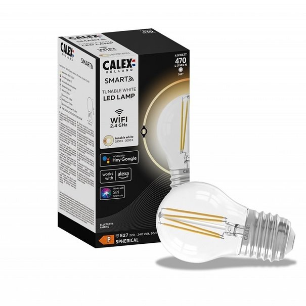 Calex Calex Smart LED E27 4,9W Ø4,5 cm bol helder