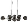 By-Boo Moderne hanglamp Stellar 8-lichts zwart met smoke glas