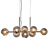 By-Boo Moderne hanglamp Stellar 8-lichts zwart met smoke glas