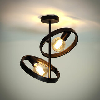 Plafondlamp Hera 2-lichts charcoal