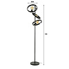 BelaLuz Moderne Industriële vloerlamp Hera 3-lichts charcoal