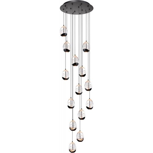 Moderne hanglamp Clear Egg 14 lichts zwart wit