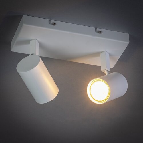 Moderne opbouwspot The Common 2-lichts balk wit