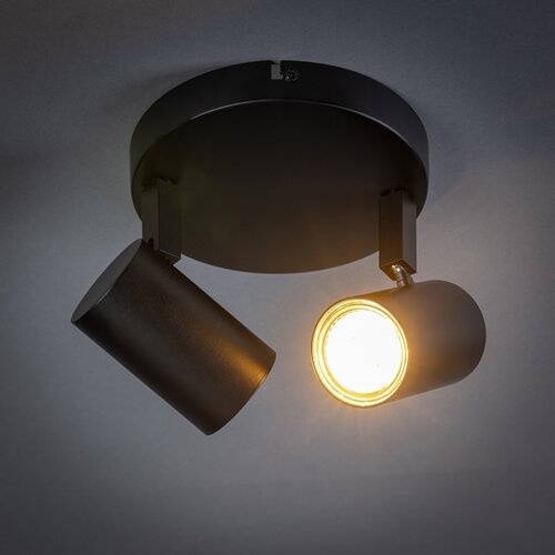 Moderne opbouwspot The Common 2-lichts zwart