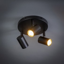 Opbouwspot The Common 3-lichts zwart