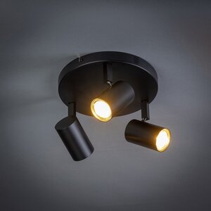 ETH Moderne opbouwspot The Common 3-lichts rond zwart