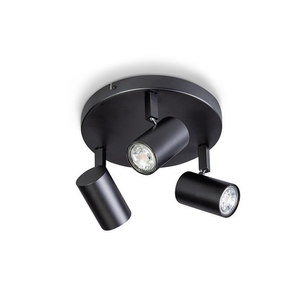 ETH Moderne opbouwspot The Common 3-lichts rond zwart