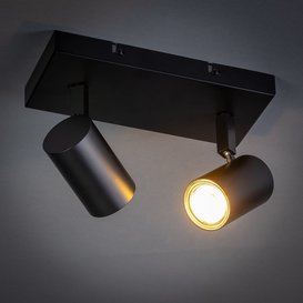 Opbouwspot The Common 2-lichts balk zwart