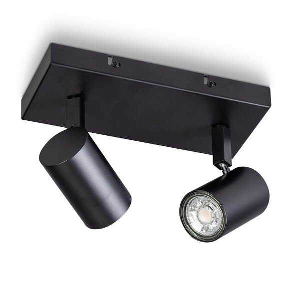 ETH Moderne opbouwspot The Common 2-lichts messing balk zwart