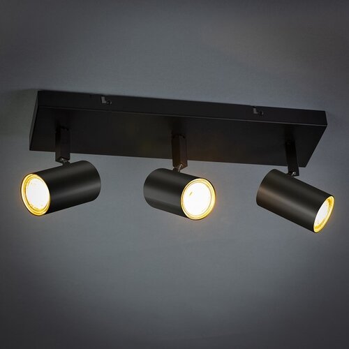 Moderne opbouwspot The Common 3-lichts balk zwart