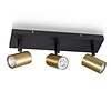 ETH Moderne opbouwspot The Common 3-lichts balk zwart messing