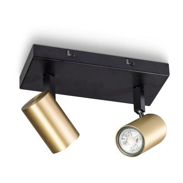 ETH Moderne opbouwspot The Common 2-lichts balk zwart messing