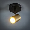 ETH Moderne opbouwspot The Common 1-lichts zwart messing