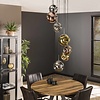 BelaLuz Design Modern videlamp Mira 7-lichts oud zilver met gekleurde glazen