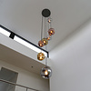 BelaLuz Design Modern videlamp Mira 7-lichts oud zilver met gekleurde glazen
