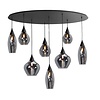 Highlight Moderne hanglamp Cambio 8-lichts ovaal zwart met smoke glas