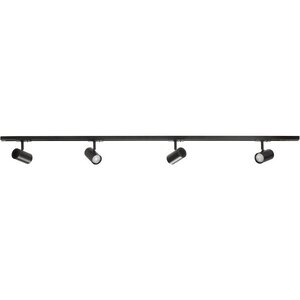 Highlight Moderne Spanningsrail 150 cm met vier spots zwart