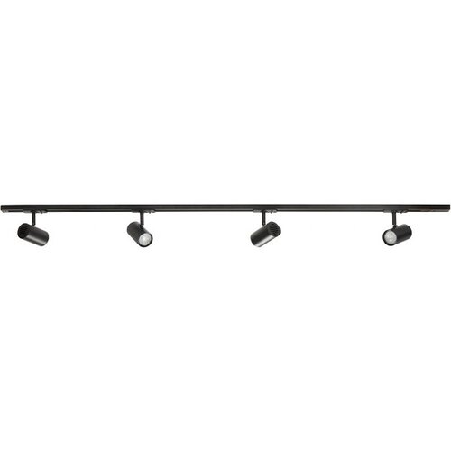 Moderne Spanningsrail 150 cm met vier spots zwart