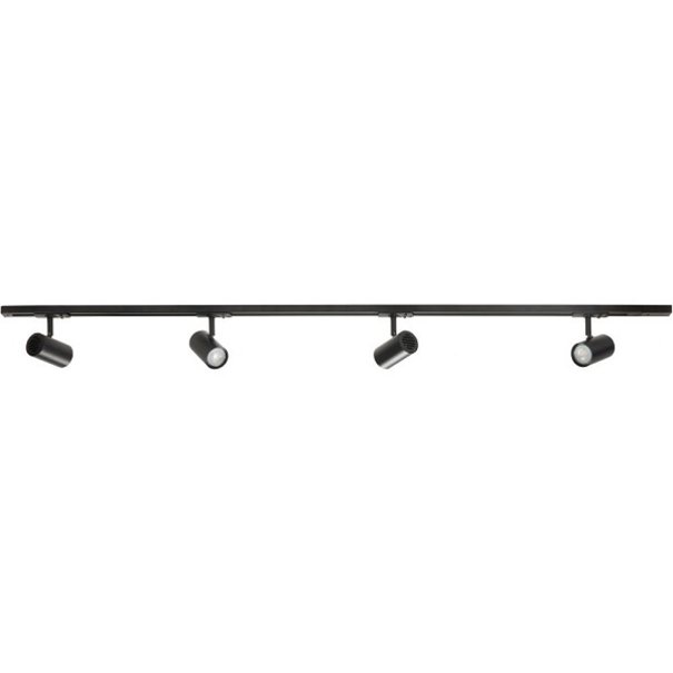 Highlight Moderne Spanningsrail 150 cm met vier spots zwart