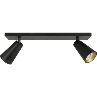 Opbouwspot Petunia  2-licht zwart/goud