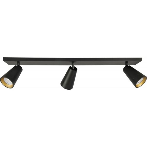 Highlight Moderne opbouwspot Petunia 3-lichts zwart goud