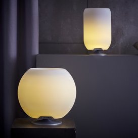 Buiten staande lamp Sphere Silver met bluetooth speaker