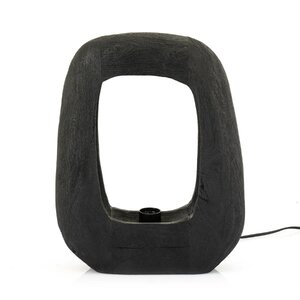 By-Boo Landelijke tafellamp Gibs large zwart hout