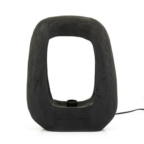 Landelijke tafellamp Gibs large zwart hout