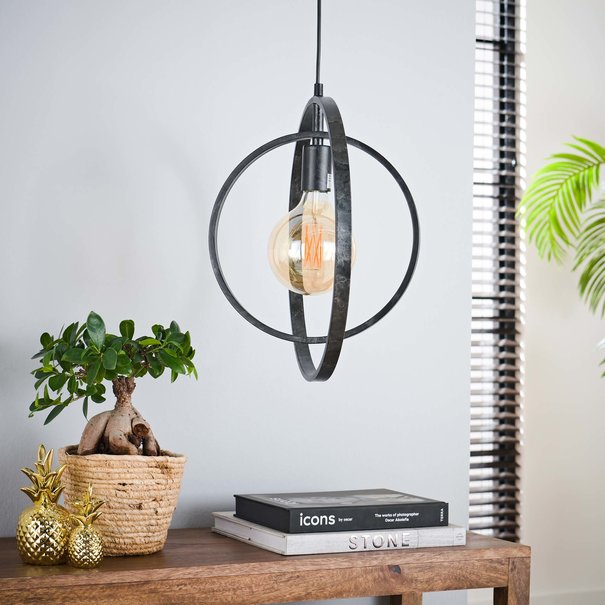BelaLuz Industriële hanglamp Ozon 1-lichts charcoal