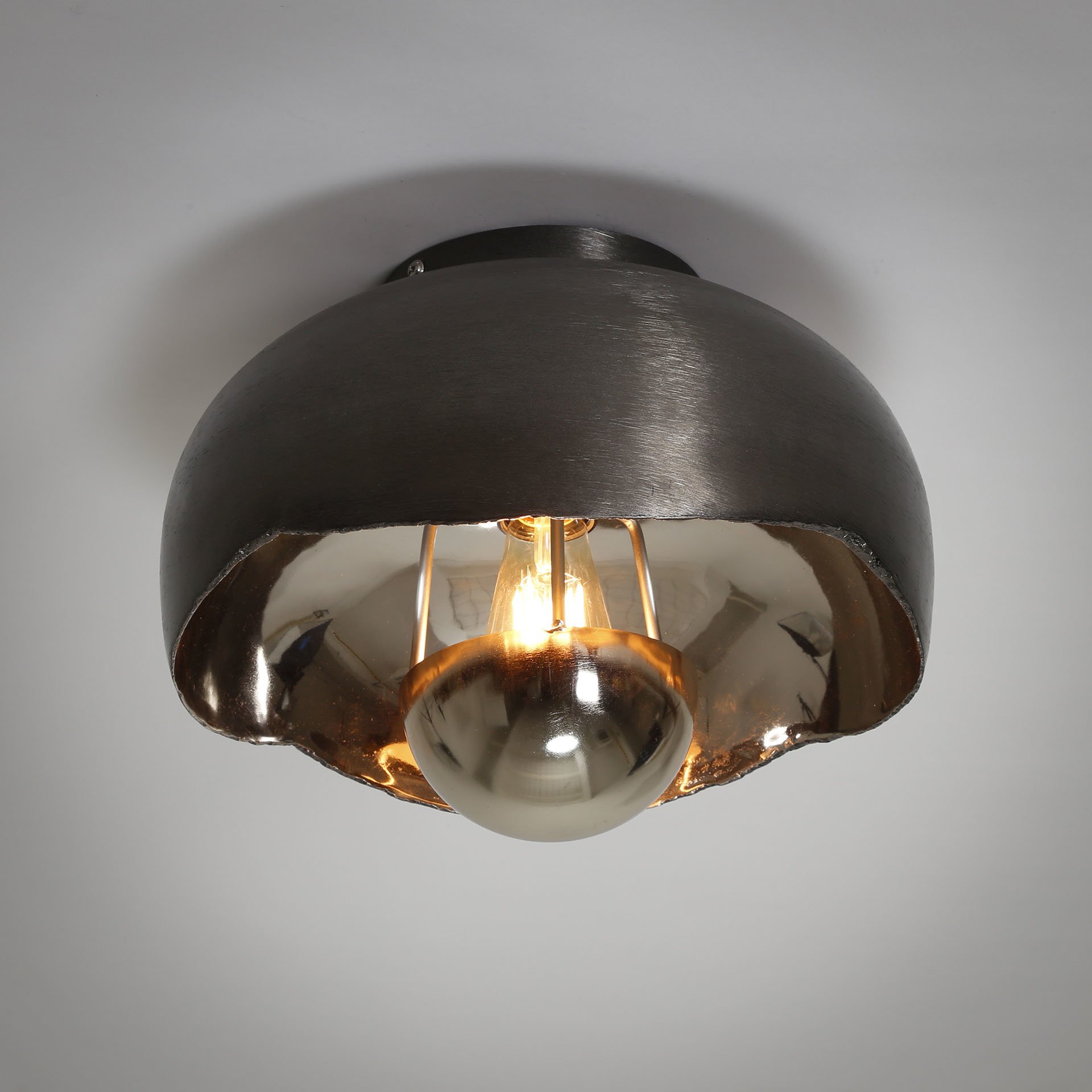 Koloniaal schetsen Verzadigen Industriële - Plafondlamp - Zwart nikkel - 35 cm - Glenzi