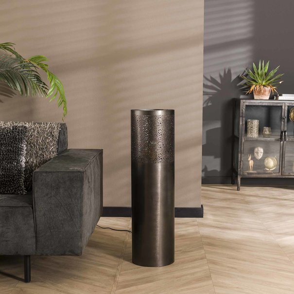 BelaLuz Industriële vloerlamp Pisa 90 cm zwart nikkel