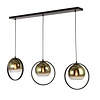 Freelight Moderne hotel chique hanglamp Aureol 3-lichts zwart met goud glas