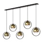 Moderne - Industriële - Hanglamp - 5-lichts - Goud Glas - Aureol