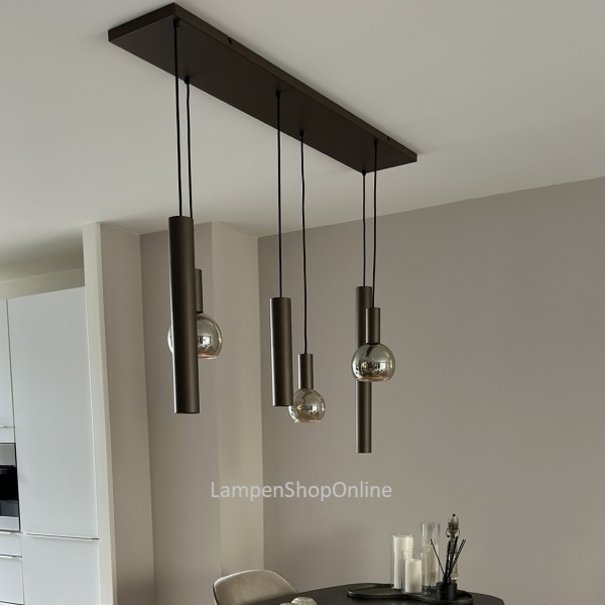 Ztahl Moderne - Hanglamp - Platinum- 120 cm - 6 lichts - Riva