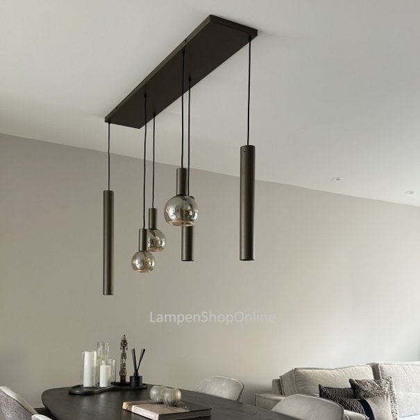 Ztahl Moderne - Hanglamp - Platinum- 120 cm - 6 lichts - Riva