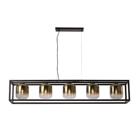 Hanglamp Dentro 5-lichts goud glas