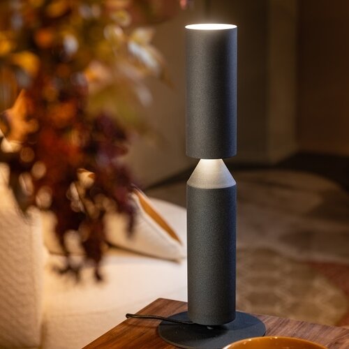 Moderne Design tafellamp pencil 2-lichts zwart