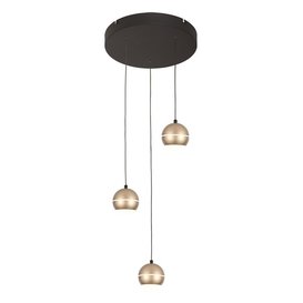 Hanglamp Bilia 3-lichts rond goud