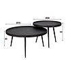 BelaLuz Stoere salontafel Magma 2 set rond metallic grijs