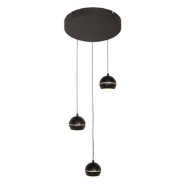 Hanglamp Bilia 3-lichts rond zwart