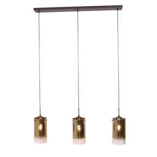 Hanglamp Ventotto 3-lichts goud glas