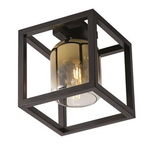 Freelight Moderne Design plafondlamp Dentro 1-lichts zwart met goud glas
