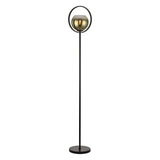 Vloerlamp Aureol 1-lichts zwart goud glas