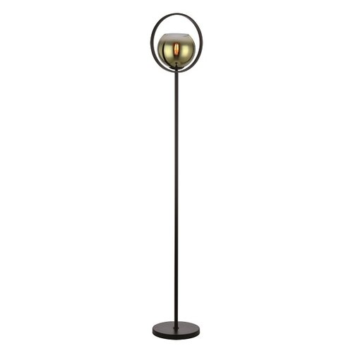 Moderne Design vloerlamp Aureol 1-lichts zwart met goud glas