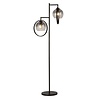 Freelight Moderne  vloerlamp Aureol 2-lichts zwart met smoke glas