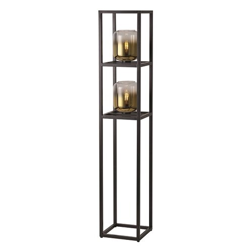 Moderne Design vloerlamp Dentro 2-lichts zwart met goud glas