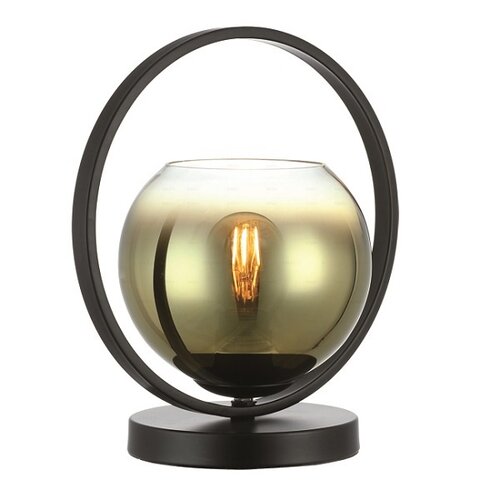 Moderne tafellamp Aureol 1-lichts zwart met goud glas